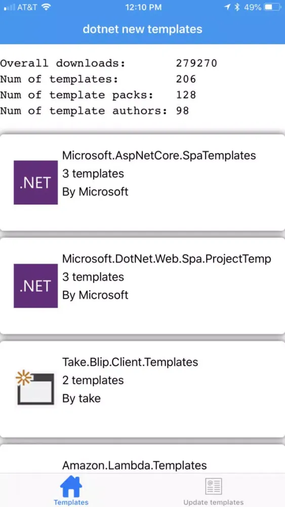 dotnet templates应用截图