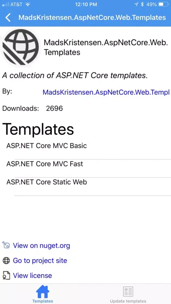 dotnet templates应用截图