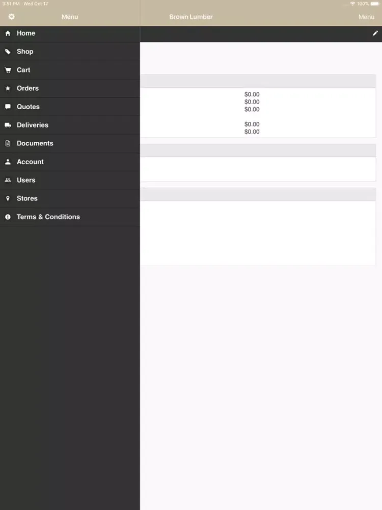 Brown Lumber iPad 应用截图