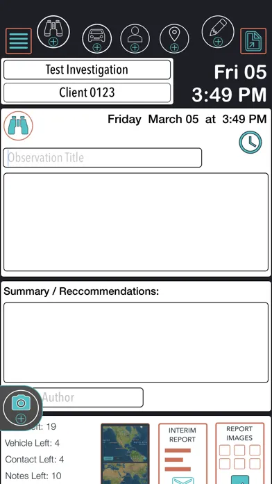 P.I. Report Screenshots