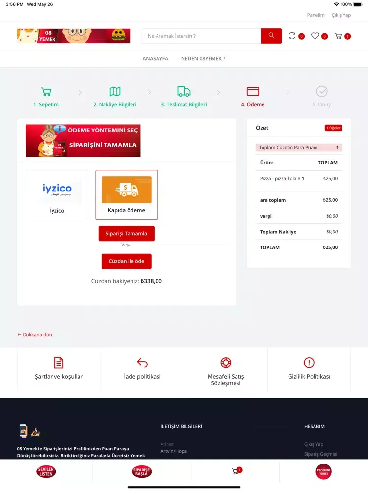 08Yemek - Yemek Siparişi iPad 应用截图