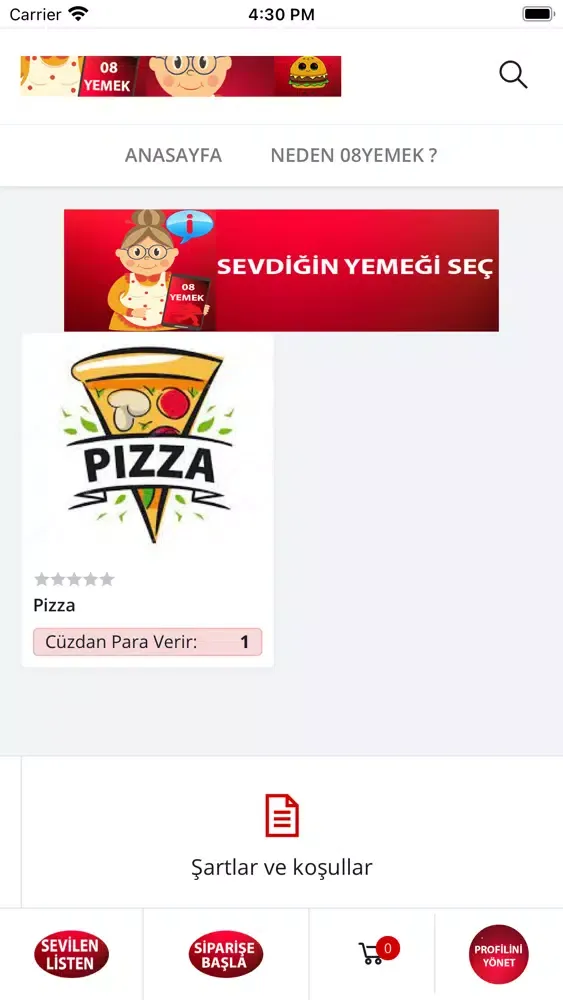 08Yemek - Yemek Siparişi应用截图