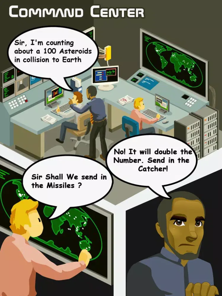 Capturas de tela do 100 Asteroids - Catch the Asteroids before they fall on Earth iPad 