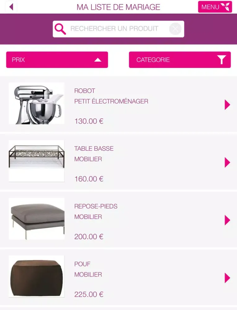 Zrzuty ekranu MilleMercisMariage iPad 