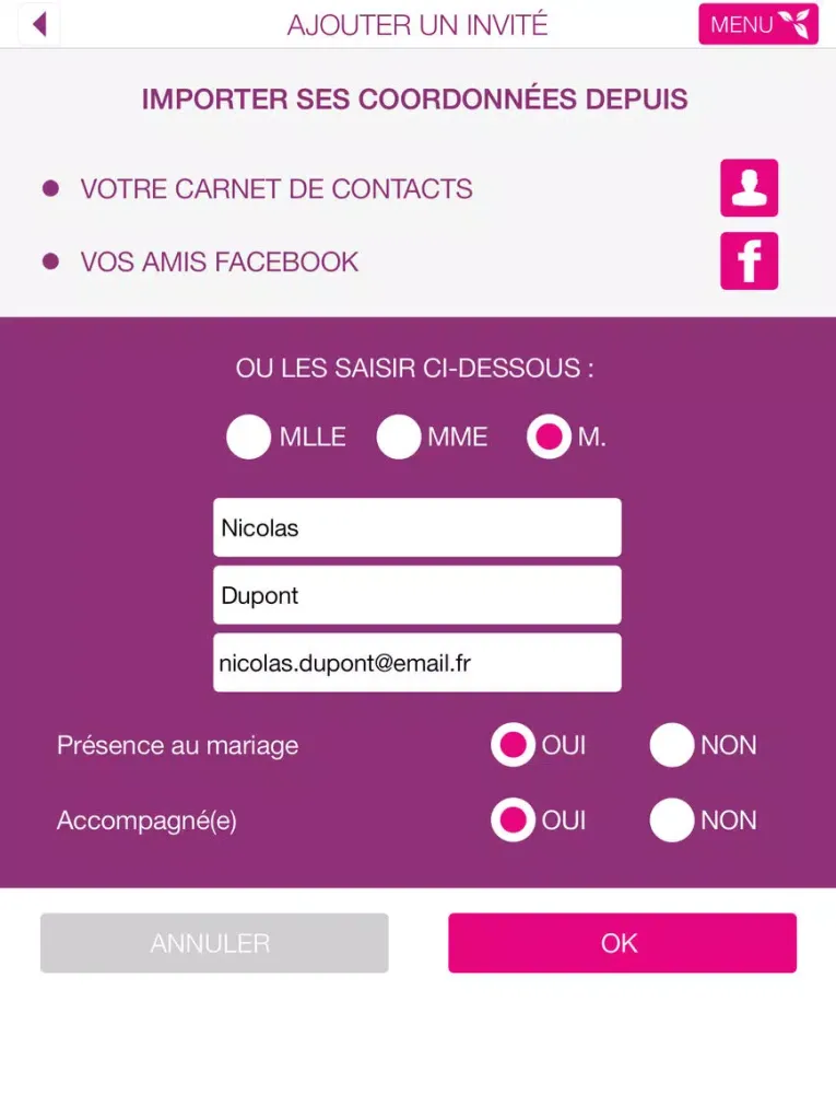 Zrzuty ekranu MilleMercisMariage iPad 