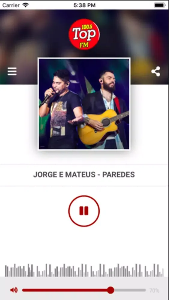 Ảnh chụp màn hình của Top FM Sorocaba