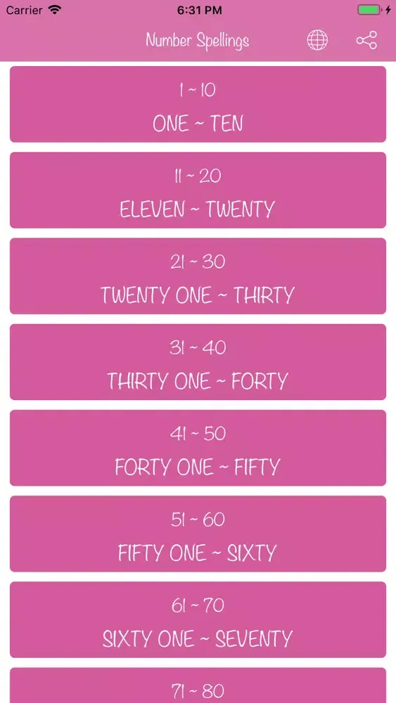 Tangkapan layar Number Spelling