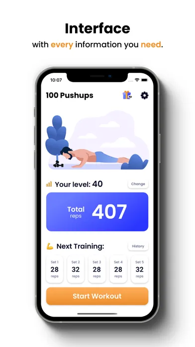 100 Pushups - Increase Reps应用截图
