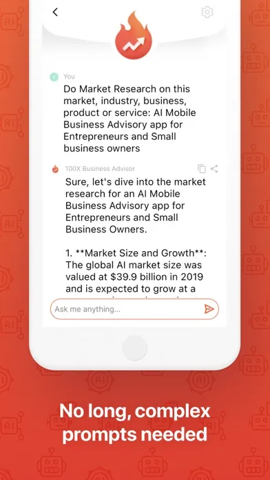 Tangkapan skrin 100X AI Business Advisor Chat