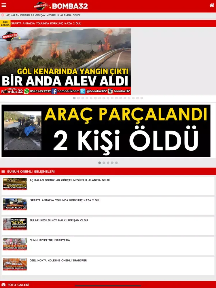 Ảnh chụp màn hình của Bomba 32 - Isparta Son Dakika iPad 