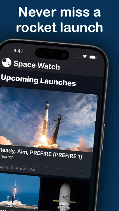 Tangkapan skrin Launch Schedule by Space Watch