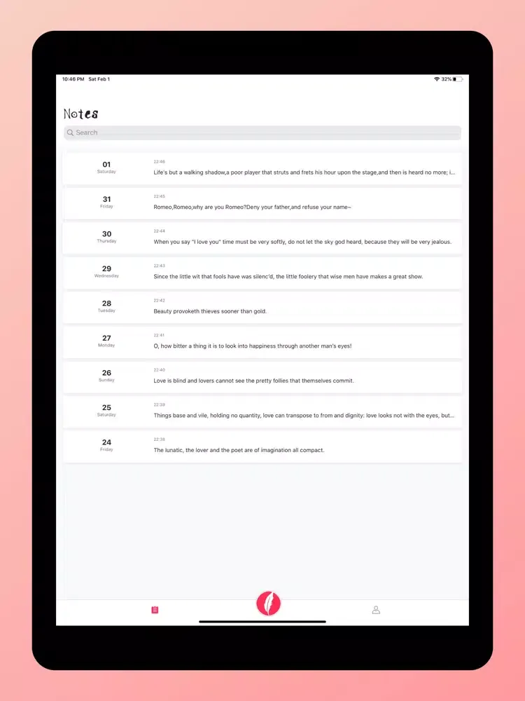 Cyuni Note - Diary、Journal iPad  Screenshots
