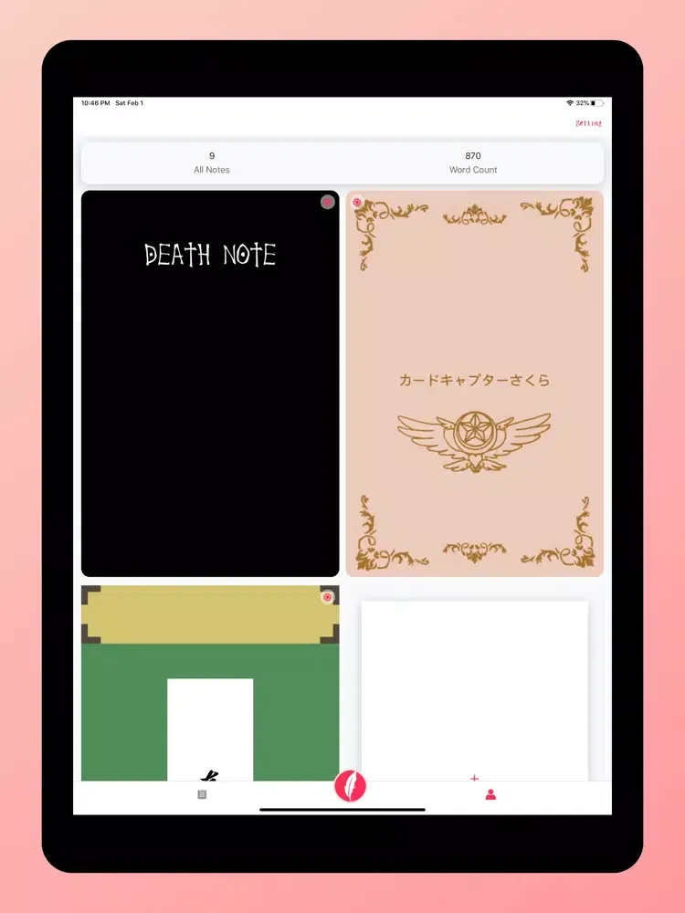 Cyuni Note - Diary、Journal iPad  Screenshots