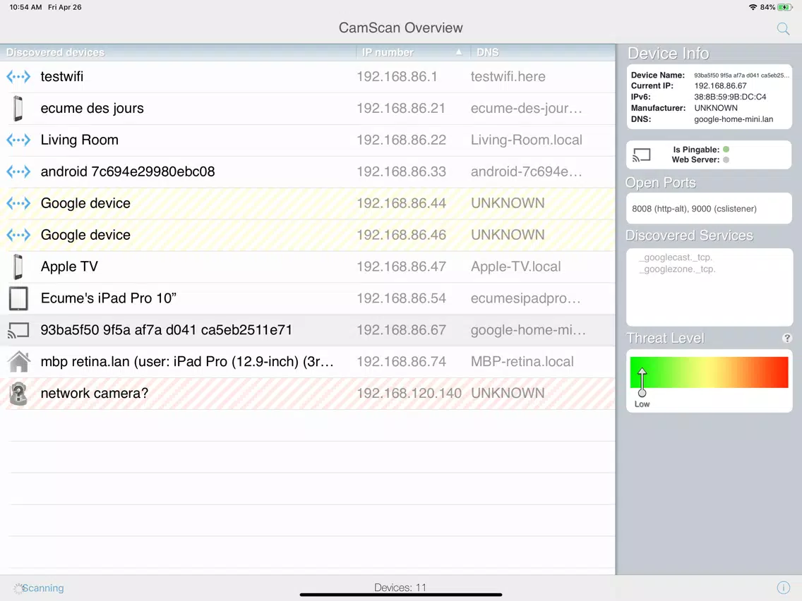 Network Camera Scanner iPad  Screenshots