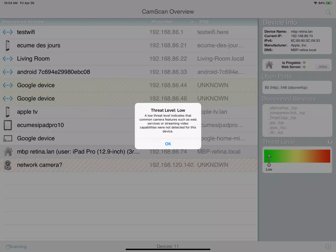 Network Camera Scanner iPad  Screenshots