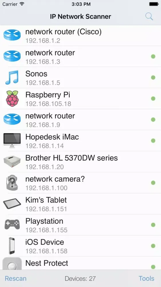 IP Network Scanner 스크린샷