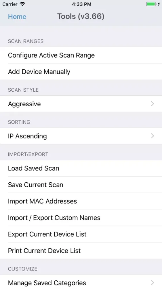 IP Network Scanner 스크린샷