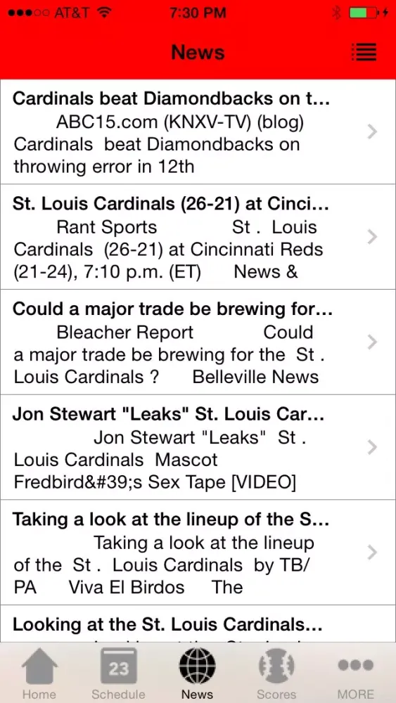 Zrzuty ekranu St Louis Baseball - a Cardinals News App