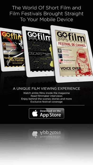 Capturas de tela do Go Film Magazine