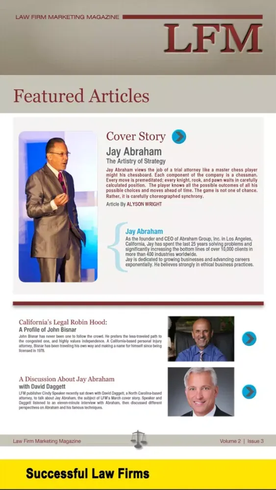 Ảnh chụp màn hình của Law Firm Marketing Magazine: Interviews with Lawyers, Leading Marketing Experts and Industry Icons