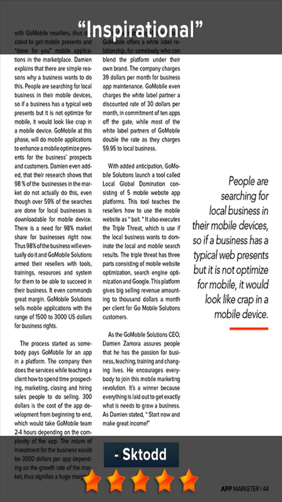 App Marketer Magazine - The Ultimate Guide To Indie iPhone App Game Development, Programming, Design And Marketing That Mobile Entrepreneurs Have Wired In Their Business To Double Downloads And Make A Fortune Screenshots