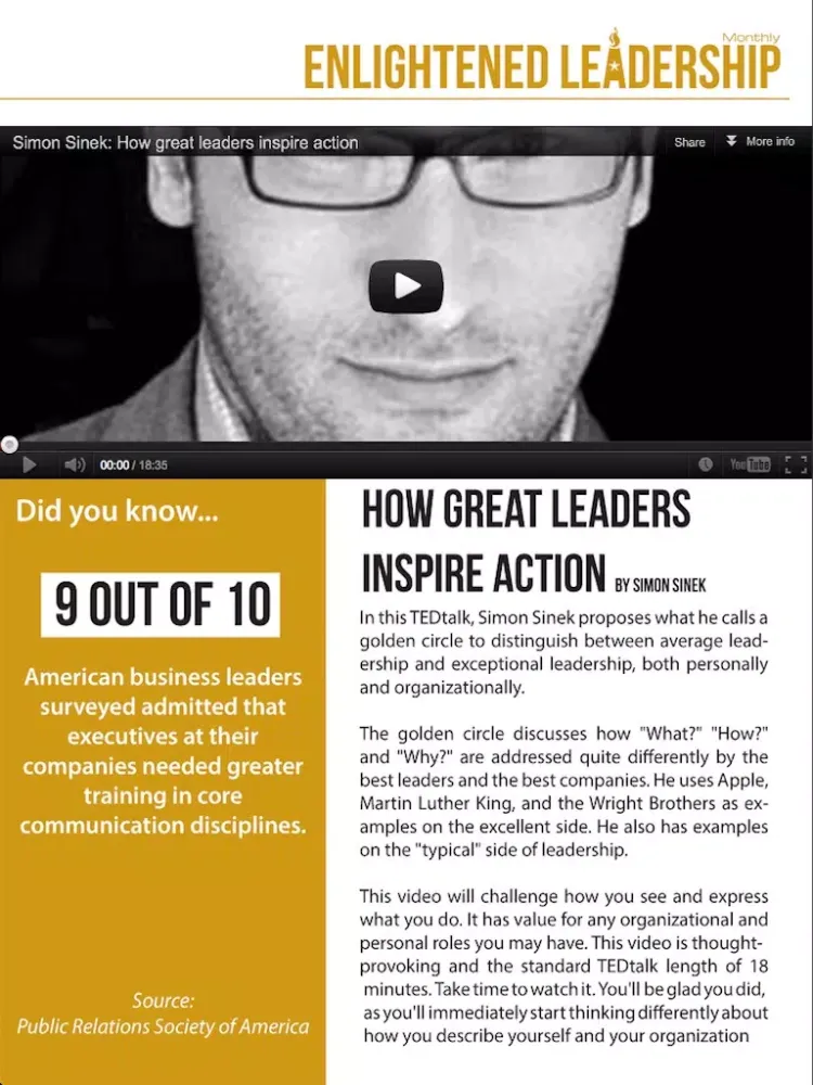 Capturas de tela do ENLIGHTENED LEADERSHIP Magazine iPad 