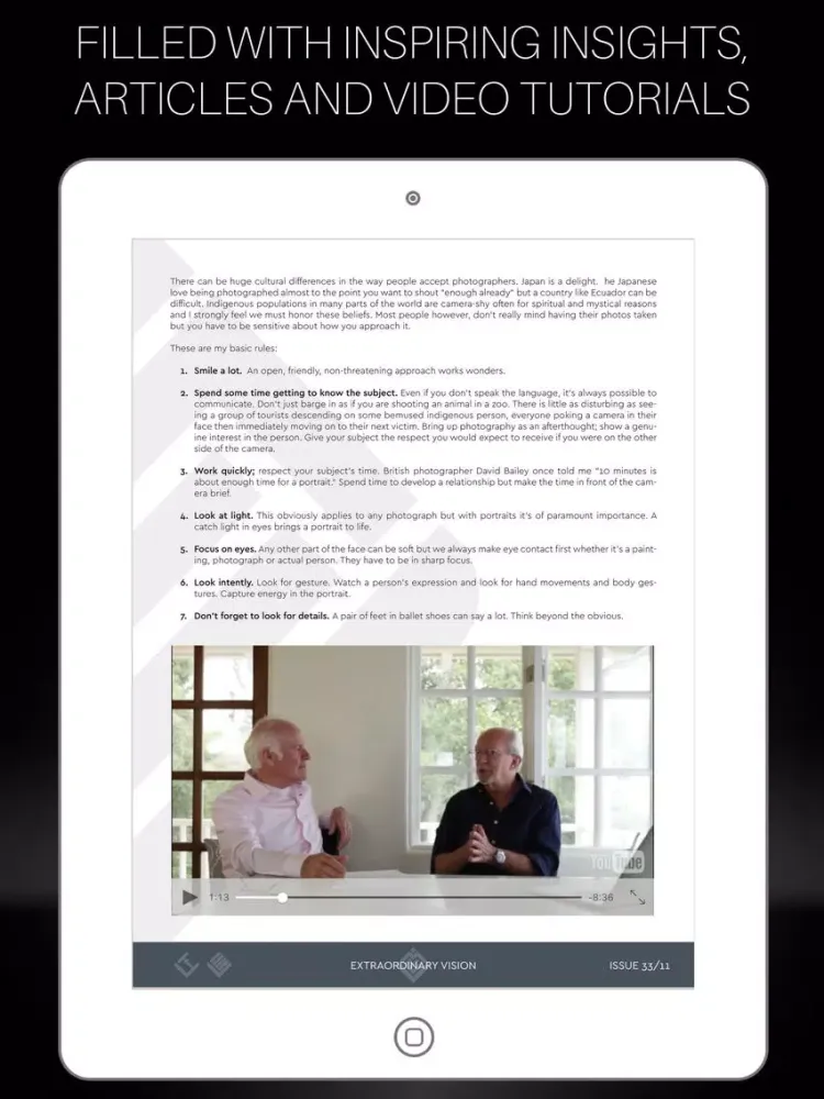 Скриншоты Extraordinary Vision Magazine iPad 