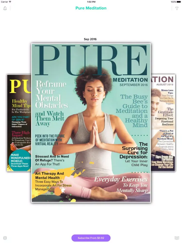 Pure Meditation Magazine iPad 应用截图
