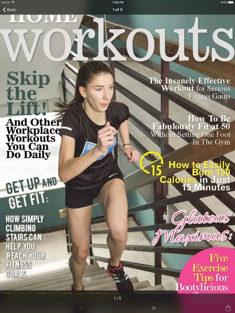 Tangkapan skrin Home Workouts Magazine iPad 