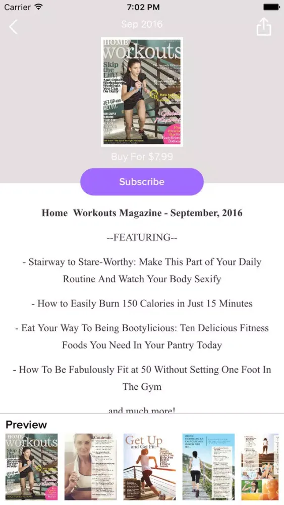 Tangkapan skrin Home Workouts Magazine