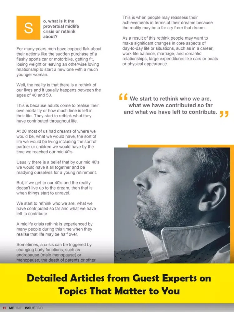 Me Time - Lifestyle News and Tips on Relationships, Finance, Health, Self Development, Food, Social Media, Technology, Reading, Fitness, Travel and Fun for Women and Men 40+ iPad Screenshots