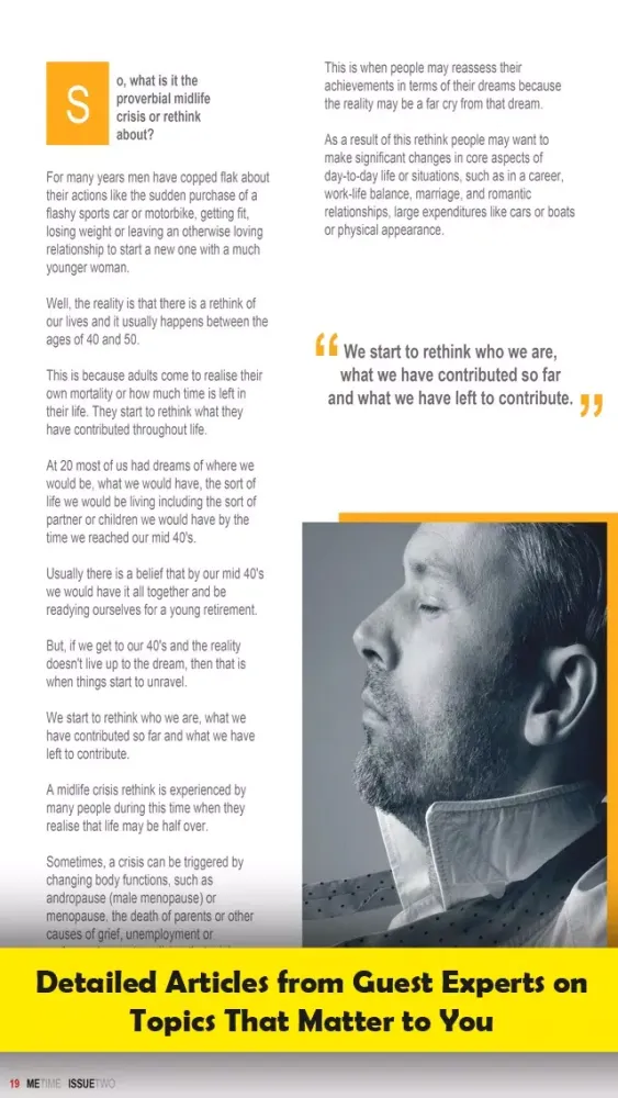 Me Time - Lifestyle News and Tips on Relationships, Finance, Health, Self Development, Food, Social Media, Technology, Reading, Fitness, Travel and Fun for Women and Men 40+ Screenshots