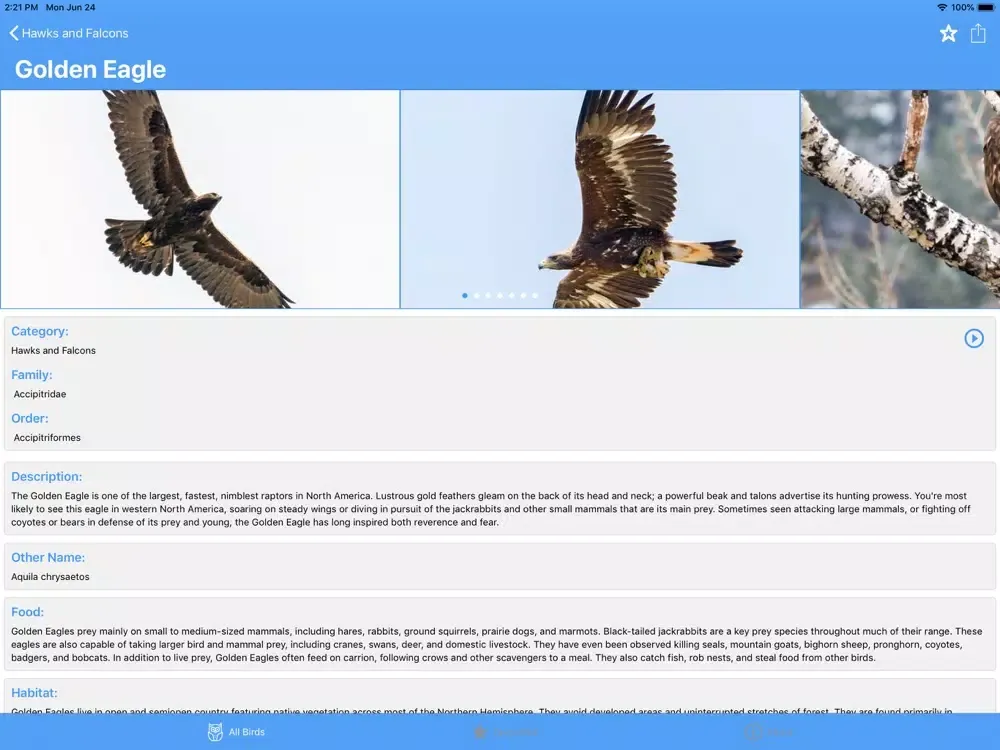 Скриншоты Full Birds Encyclopedia iPad 