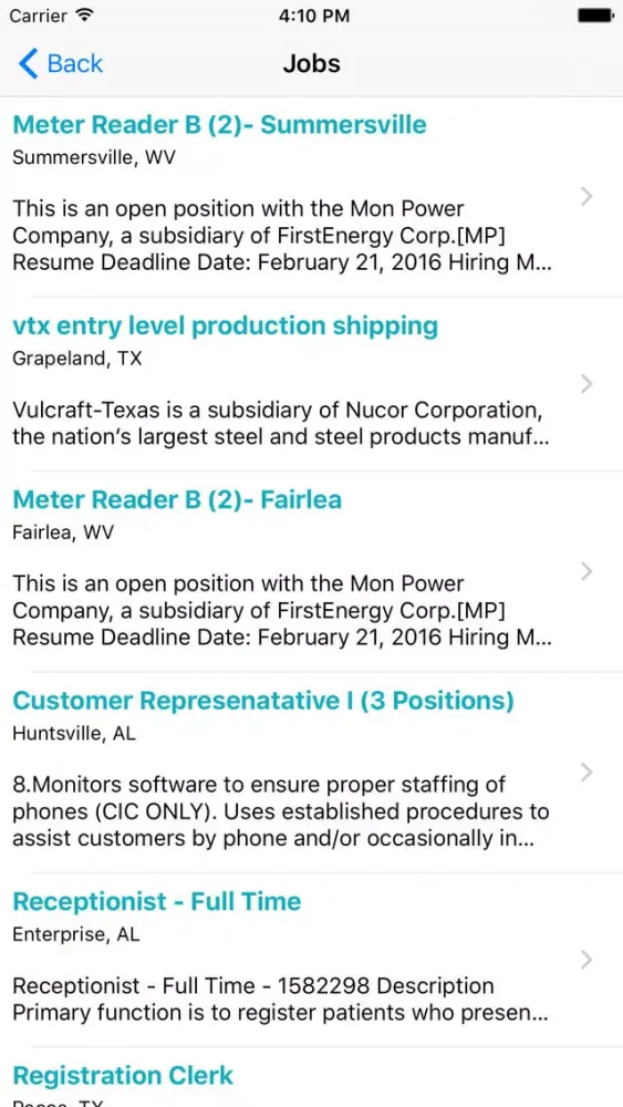 Marketing Jobs Search Engine Screenshots