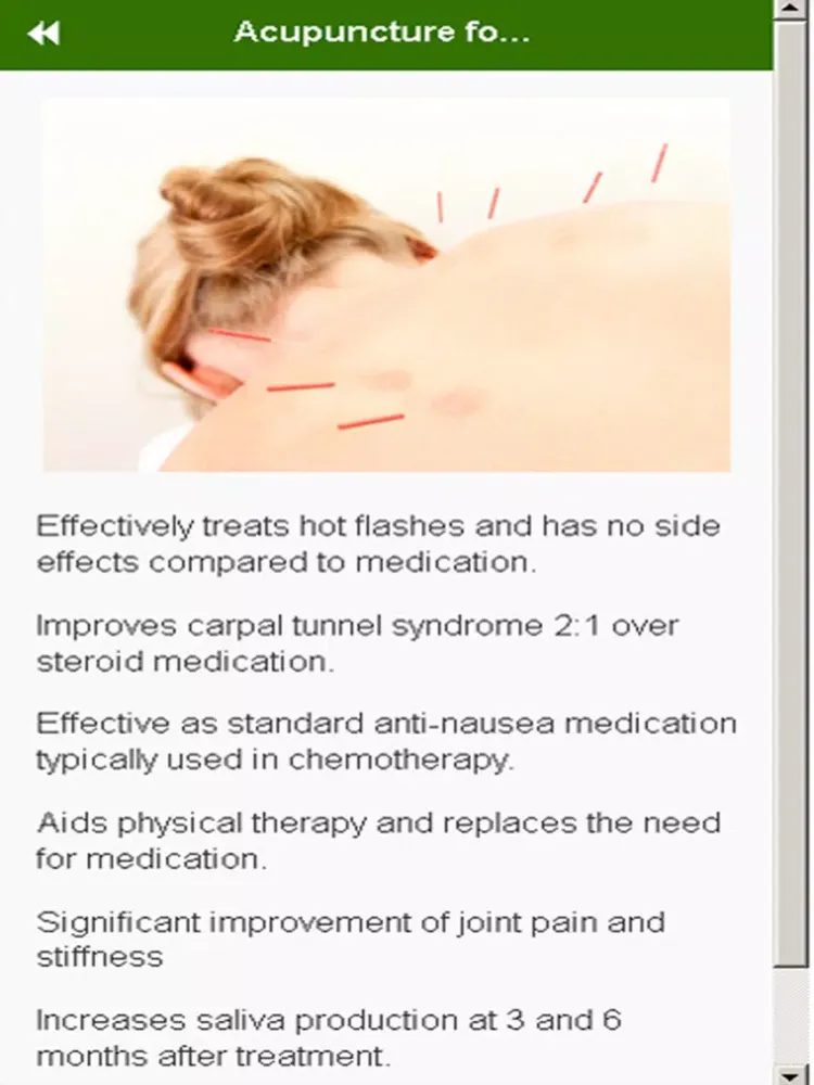 Capturas de tela do Modern Acupuncture iPad 
