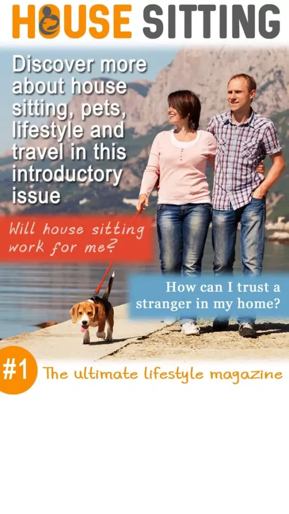 Capturas de tela do House Sitting Magazine
