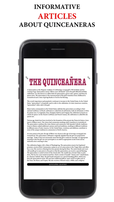 Capturas de tela do Quinceanera Quarterly Magazine