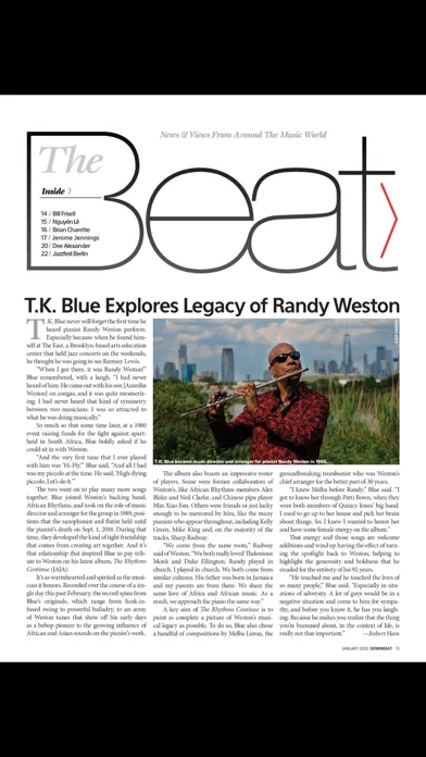 Capturas de tela do DownBeat Mag