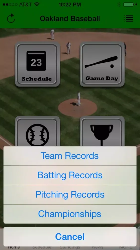 Tangkapan layar Oakland Baseball - an Athletics News App
