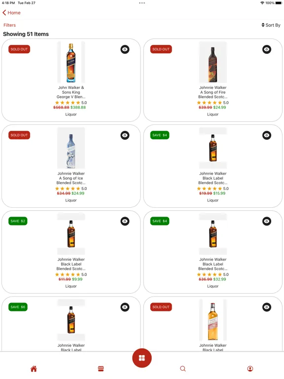 1800Spirits - Alcohol Ordering iPad  स्क्रीनशॉट