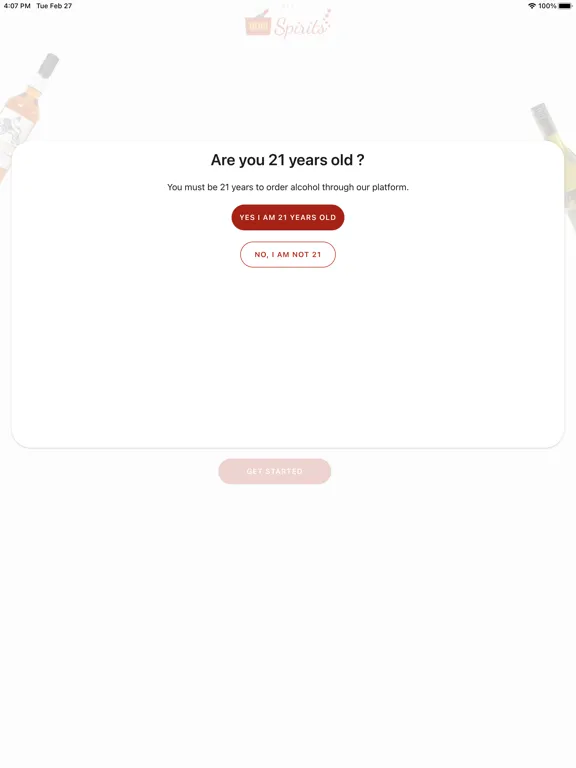 1800Spirits - Alcohol Ordering iPad  स्क्रीनशॉट