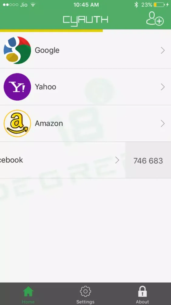 Tangkapan layar CyAuth