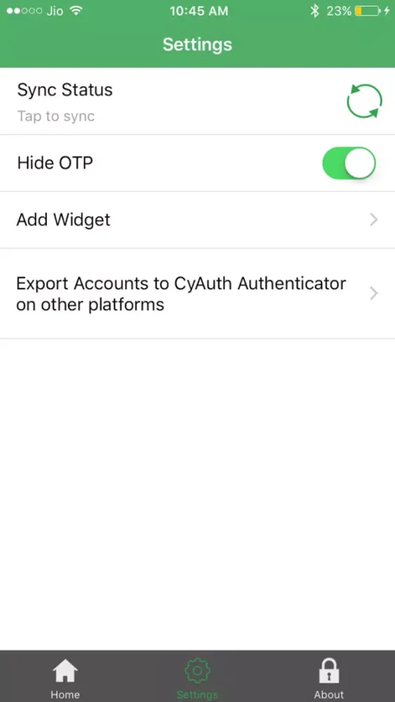 Tangkapan layar CyAuth