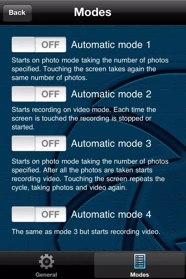 Capturas de tela do CamYA - Photos and Video at the moment / Bursts of up to 9999 photos / Black Screen Mode