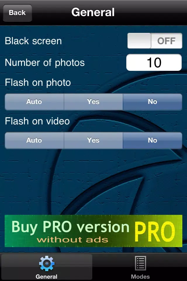 Capturas de tela do CamYA - Photos and Video at the moment / Bursts of up to 9999 photos / Black Screen Mode