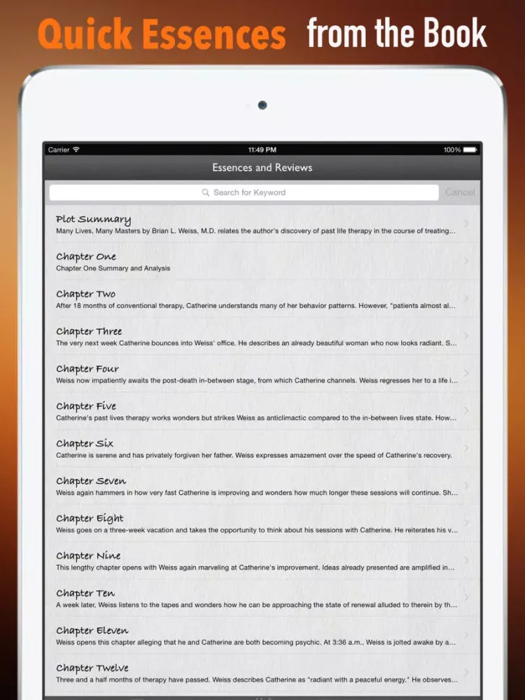 Quick Wisdom from Many Lives, Many Masters iPad  Screenshots
