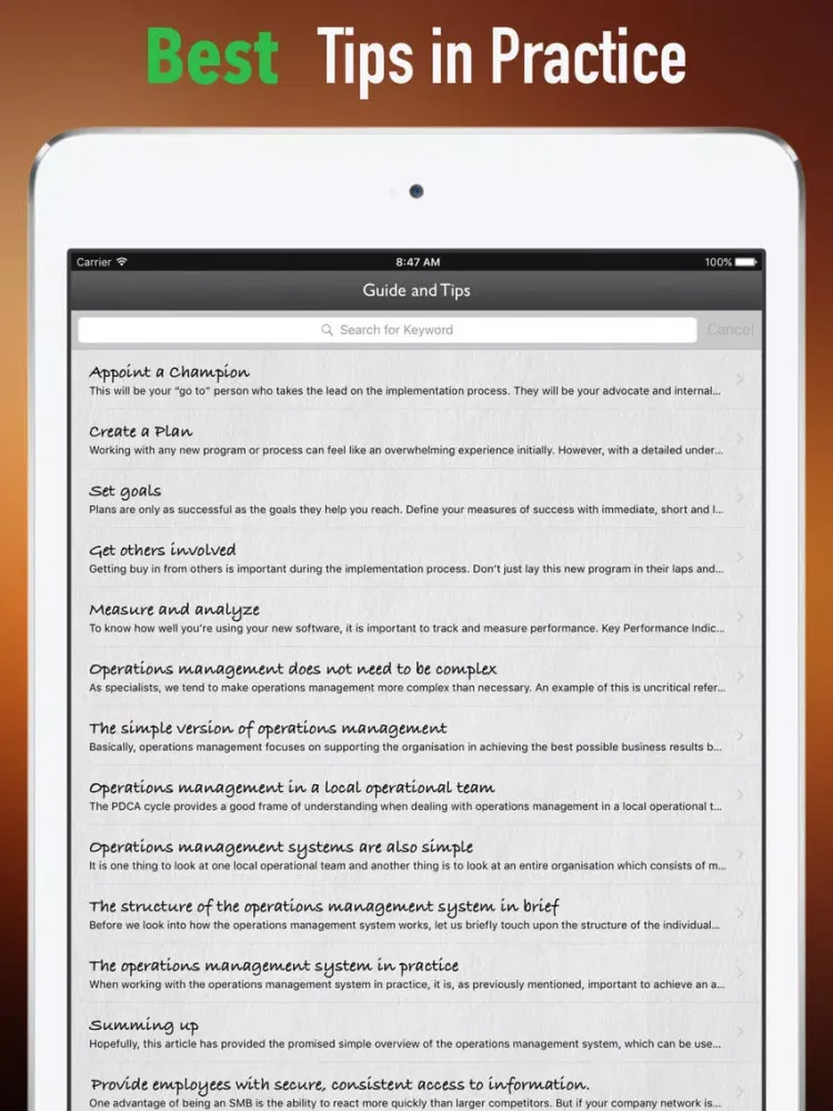 تصاویر Operations Management for Beginners iPad 