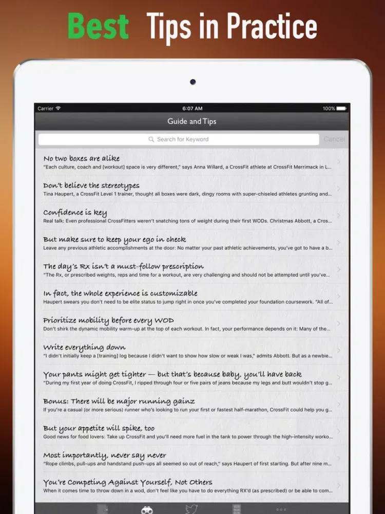 CrossFit Fitness for Beginners-Guide and Methods iPad  スクリーンショット