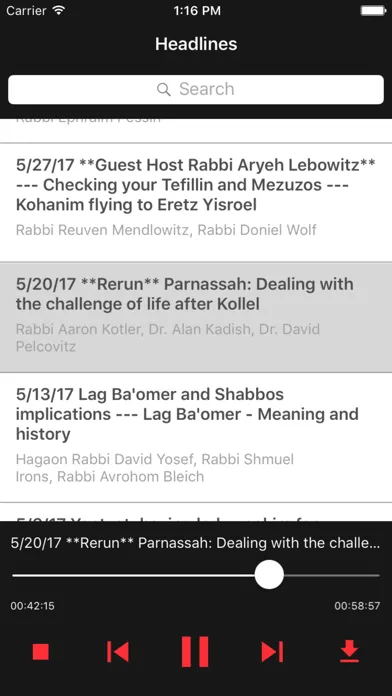Headlines Radio Show Screenshots