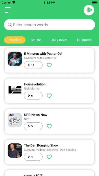 Podcasts Player App Screenshots